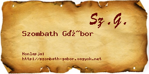 Szombath Gábor névjegykártya